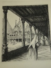 Henry CHEFFER (1880-1957) EAU FORTE ORIGINALE BEAUNE COTE d'OR BOURGOGNE 1940 c