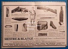 Mestre et Blatgé Fusil Hammerless Charlin cartouches chasse publicité 1931