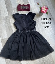 Okaidi 10 Ans Fille : Robe Noire Velours Et Tulle Habillée Fêtes Noël
