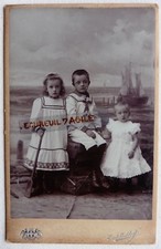 CABINET PHOTO KERHOFF à ARNHEM AMSTERDAM 3 enfants frère et soeur marin G156