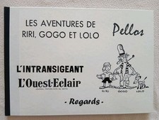 PELLOS  LES AVENTURES DE RIRI GOGO ET LOLO  REGARDS  DOS TOILE  NOIR  2017