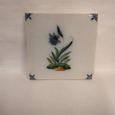 Ancien Carreau Carrelage Faience De Delft 13cm Fleur Tiles Azulejos Déco