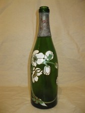 🍾 Ancienne BOUTEILLE de CHAMPAGNE ÉMAILLÉE PERRIER-JOUËT 70s BELLE ÉPOQUE VIDE
