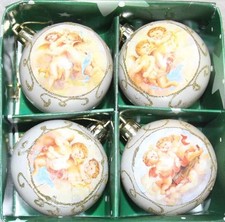 4 boules en plastique décoration de sapin décoration de sapin de Noël ange blanc