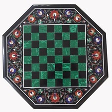 18 " Noir Marbre Échecs Table