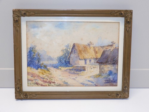 Ancienne aquarelle sous verre - *ancienne,