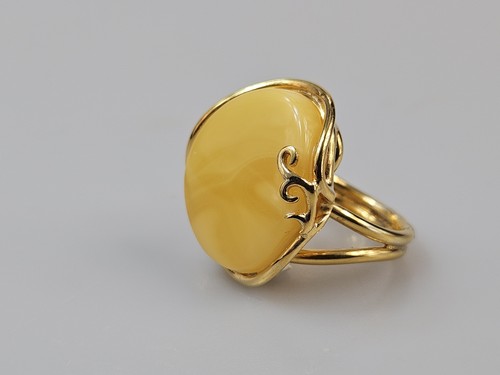 Bague ambre blanc - blanc,