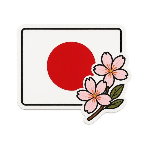 Sticker drapeau japon - sticker, avec