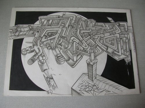 Dessin abstrait street art sur - abstrait,