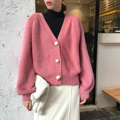 Femme faux mohair tricoté - mohair,
