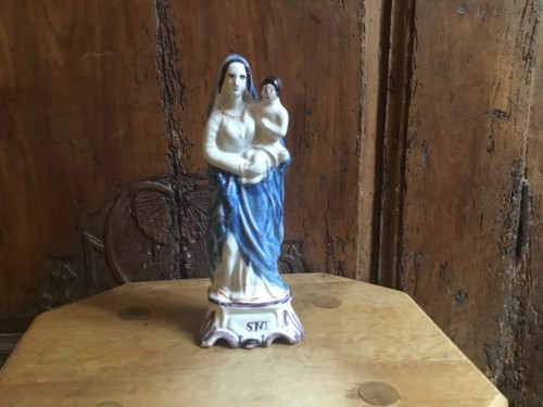 Vierge enfant en faience - vierge,