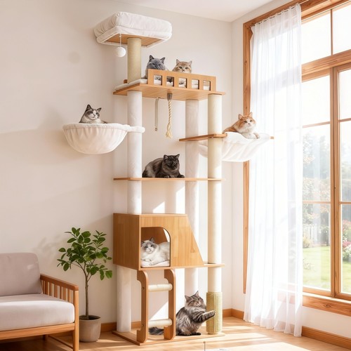 Arbre chat moderne bois - chat,
