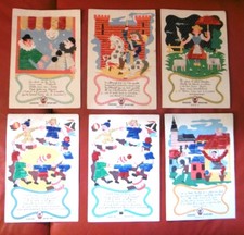 6 cartes brodées en laine