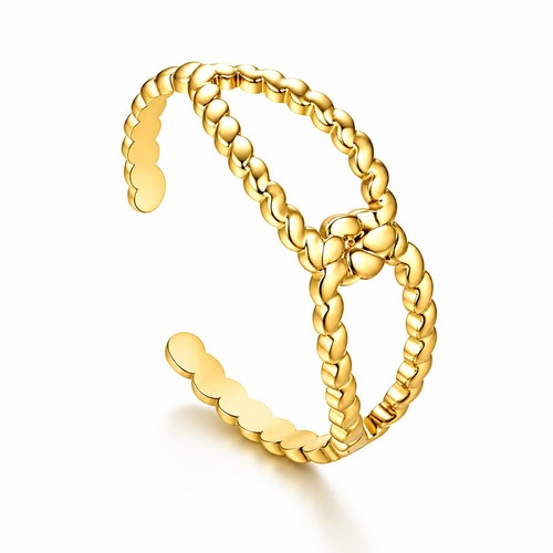 Bague texturée dorée pvd - texturée,