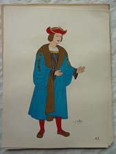 Emile GALLOIS - Le costume en France - gravure colorée - Renaissance (2)