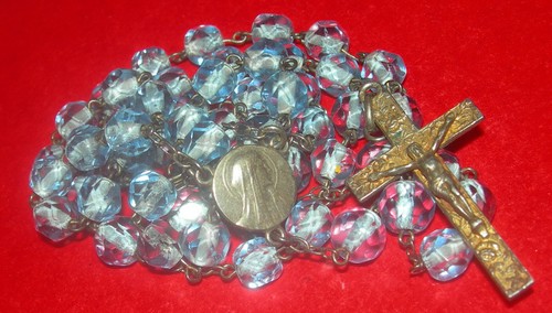 Ancien chapelet grains cristal - ancien,