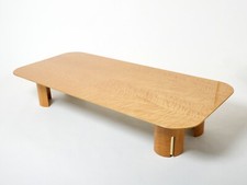 Très grande table basse érable laiton Giovanni Offredi Saporiti 1980 