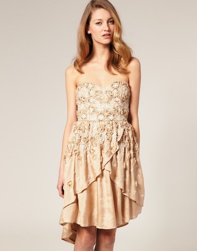 Superbe robe soiree beige - robe, de