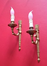 Paire d’Appliques en bronze véritable Louis XVI  H.Petitot France  70’