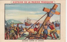 Carte card CANADA QUEBEC histoire marine française jacques CARTIER pub lion noir