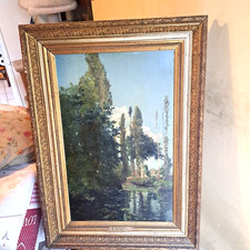 Louis Alexandre CABIÉ 1854-1939 bordeaux HSP grand tableau Barbizon + cadre