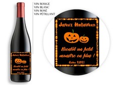 Bouteille de bière ou vin personnalisable pour une annonce originale à Halloween