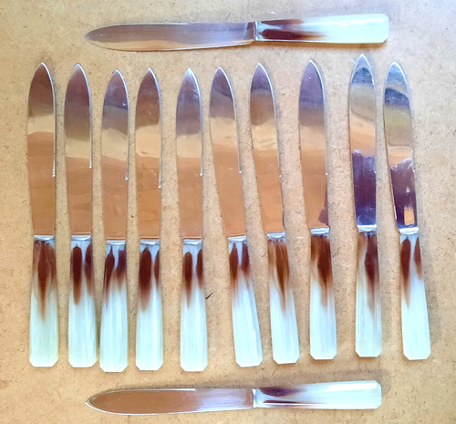 Couteaux table manches - 12,