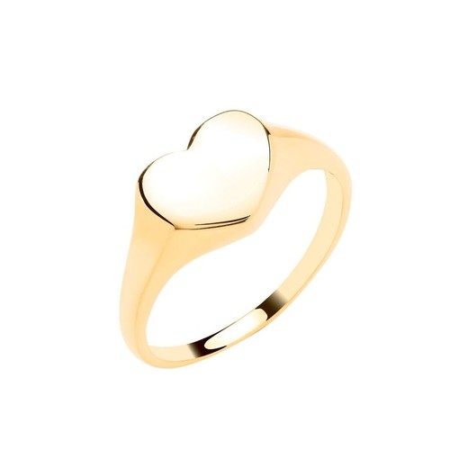 Bague chevalière cœur or - chevalière,