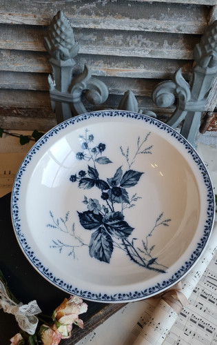 Ancien plat rond creux terre - rond,