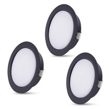 Lot de 3 spots LED encastrables - Noir - 4 W - 230 V - Blanc neutre - 4000 K ...