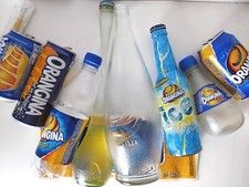 Lot de 8 bouteilles vides ORANGINA