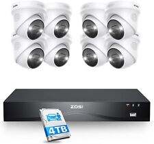 ZOSI 4K PoE Kit Caméra Surveillance 16CH NVR Alarme Sonore Audio birectionnel 4T