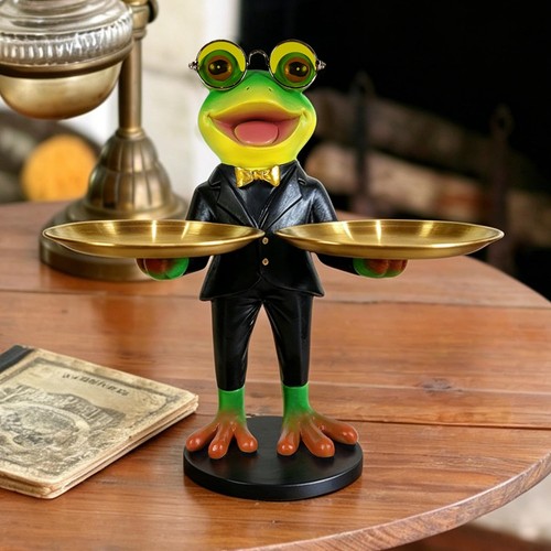 Frog tray statue - statue, organizer