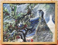 tableau : maisons bretonnes dans la tourmente