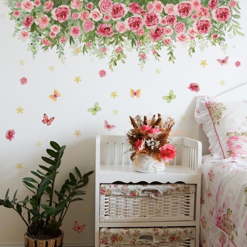 Pvc floral rose autocollant - pvc,