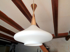 Lustre suspension opaline design scandinave 60's