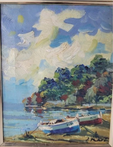 Tableau huile paysage - tableau, marin