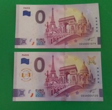 Billet Zero 0 Euro souvenir Paris  UEUA 2025 normal + Anniversary