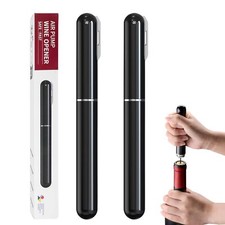 Tire-Bouchon Pompe à Air 2-en-1 avec Coupe-Capsule Ouvre-Bouteille à Pression...