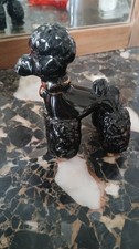 Chien Caniche en faience, statuette de décoration