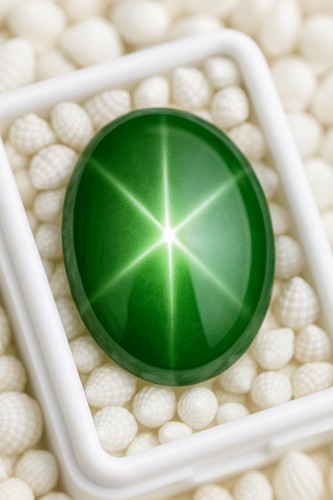 Cabochon saphir étoile - , verte