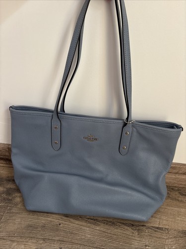 Sac cabas coach cuir bleu - coach,