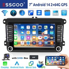 Autoradio DAB+ Android 14 2+64G GPS Carplay CAM Pour VW GOLF 5 Polo 6R Caddy EOS