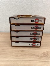 5 Anciens Cendriers MARTINI en verre ambré 11,5 cm x 11,5 cmx2 cm Modèle Déposé