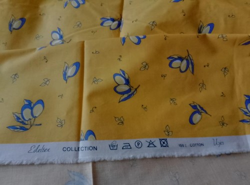 Coupon tissu jaune provençal - jaune,