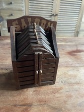 Sous-Bock Deco Western à Forme de portes de Saloon en Bois Country Style