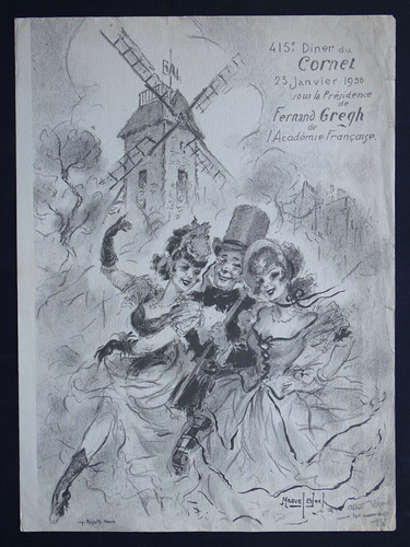 Menu cornet 1956 montmartre - du,