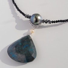 Collier argent perle noire - perle,