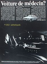 PUBLICITE ROVER 2000 TC VOITURE DE MEDECIN DE DION BOUTON DE 1967 FRENCH AD PUB