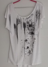 Haut/t-shirt blanc imprimé devant T/40/42 "Gluen"